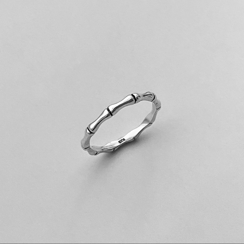 🎍TOP SELLER🎍Sterling Silver Bamboo Ring, Wedding Band, Silver Stackable Bands